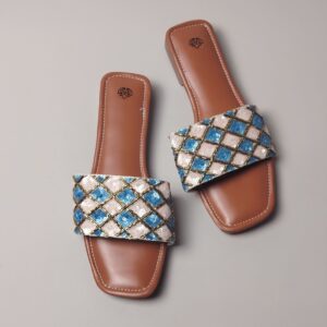 Sandals - Embellished Slider Sandals SL011