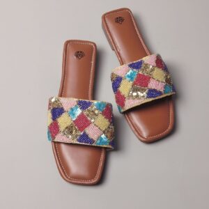 Sandals - Embellished Slider Sandals SL014