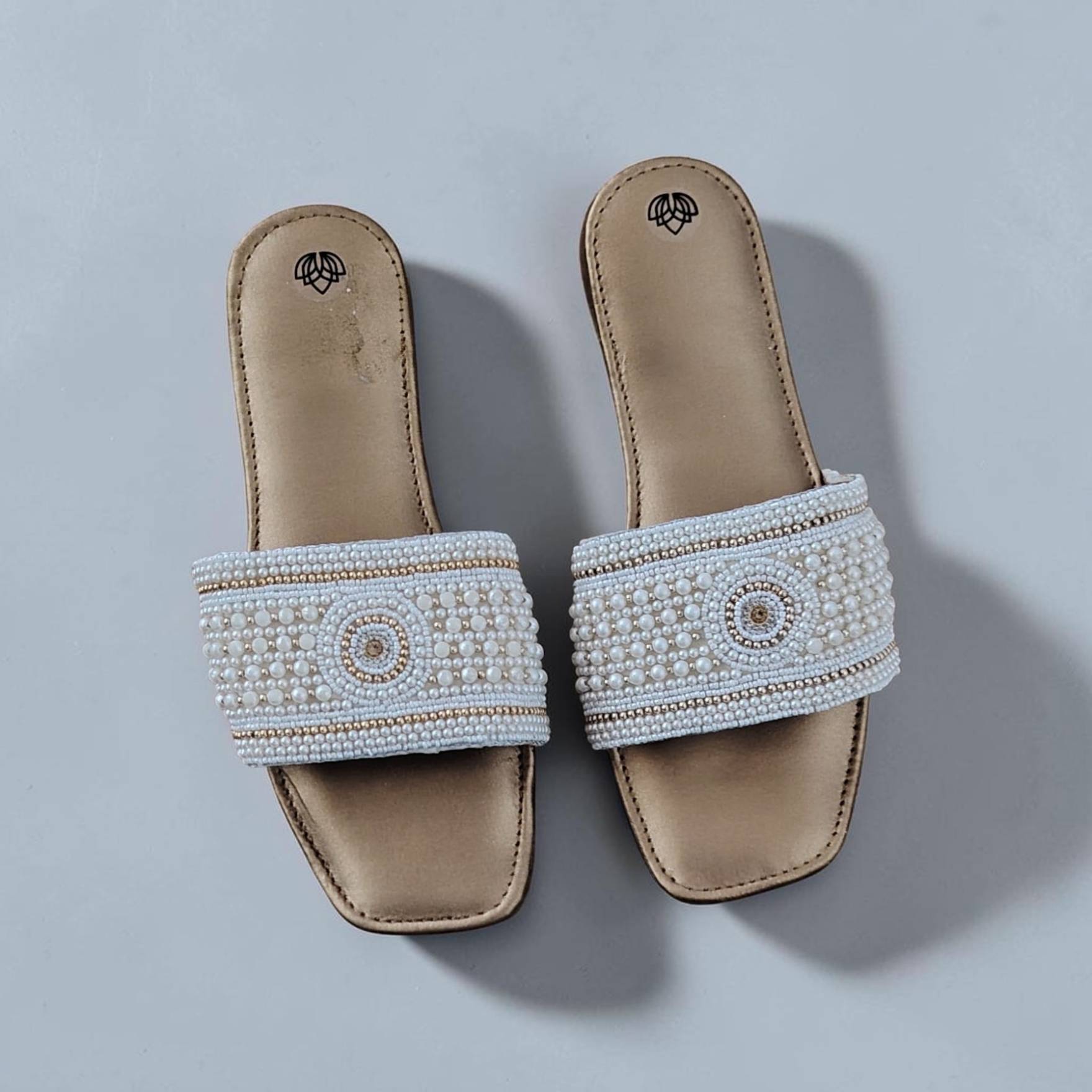 Sandals - Embellished Slider Sandals SL016